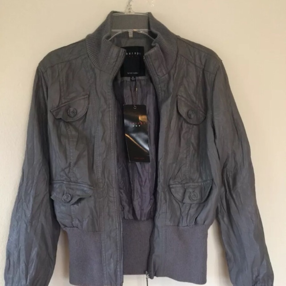 Therapy by Lane Crawford fauxleather bomber jacket